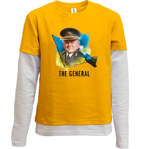 Комбинированный детский лонгслив, желтый, Залужный - The General