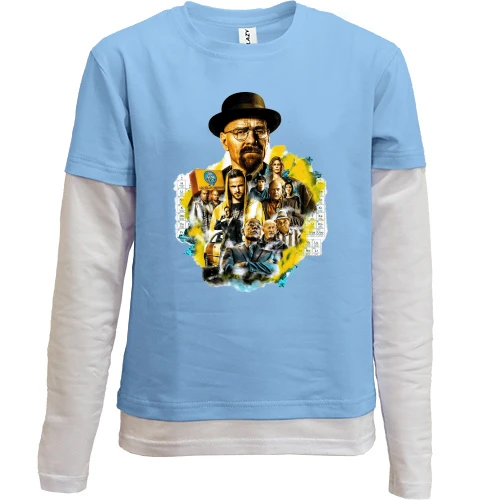 Комбінований дитячий лонгслів, синій, Breaking Bad (кіногерої)