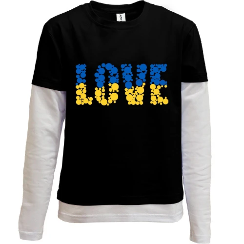 Комбинированный детский лонгслив, черный, Love & Live