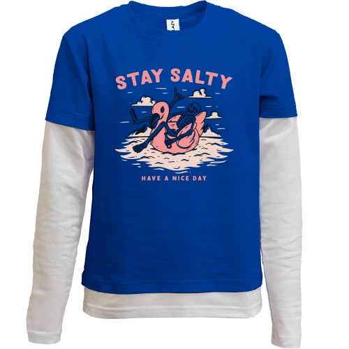 Комбинированный детский лонгслив "Stay salty"