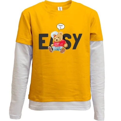 Комбинированный детский лонгслив, Желтый, "Easy"