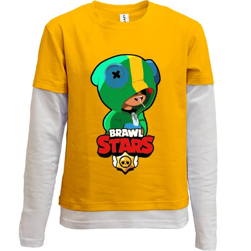 Комбинированный детский лонгслив, желтый, "brawl stars"