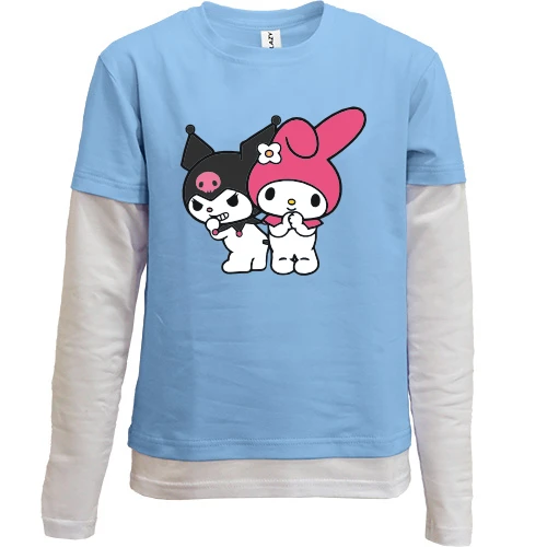 Комбинированный детский лонгслив с Kuromi & My melody