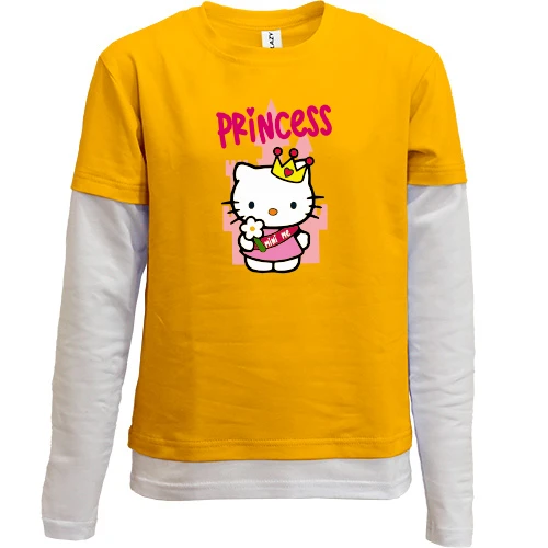 Комбинированный детский лонгслив "Хелло Китти - Princess"