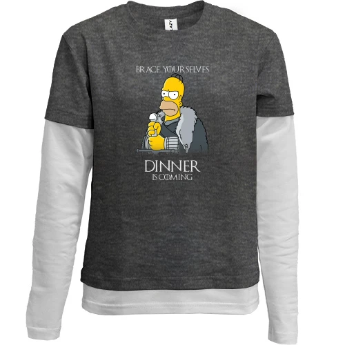 Комбинированный детский лонгслив "Гомер - Dinner is coming"