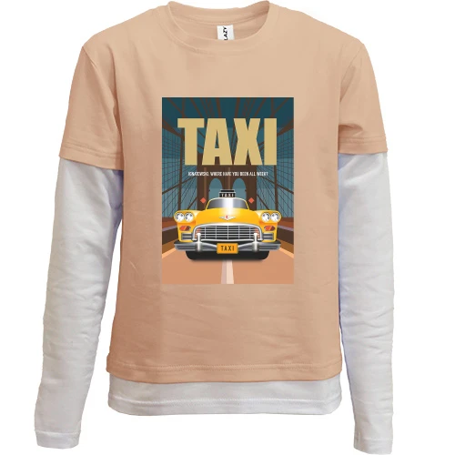 Комбинированный детский лонгслив с постером из т.с.Taxi