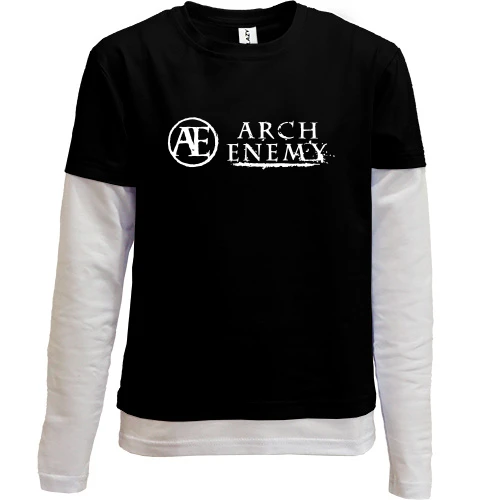 Комбинированный детский лонгслив, черный, Arch Enemy