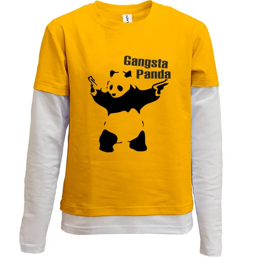 Комбинированный детский лонгслив Gangsta Panda