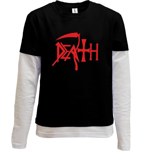Комбинированный детский лонгслив, черный, Death