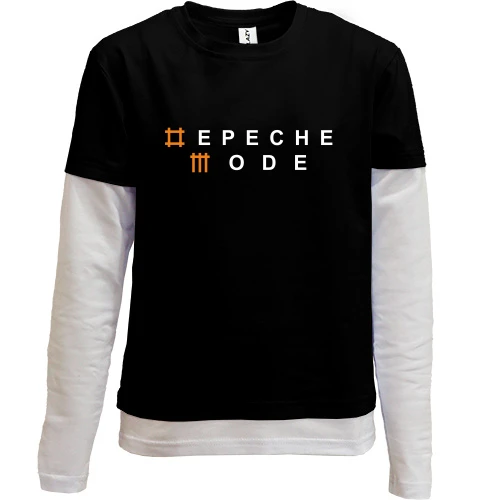 Комбинированный детский лонгслив, черный, Depeche Mode 2