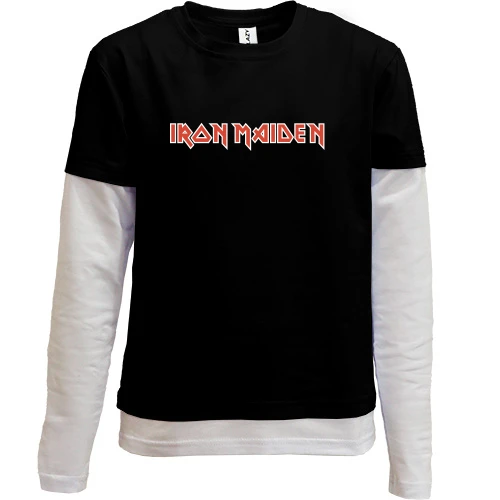 Комбинированный детский лонгслив, черный, Iron Maiden к