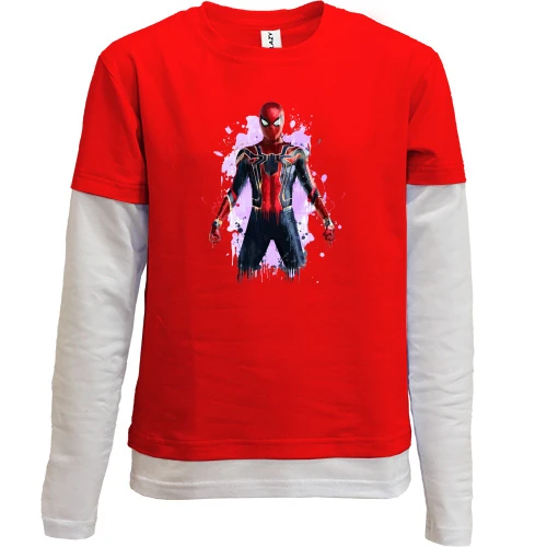 Комбінований дитячий лонгслів, Червоний, з Людиною-павуком Iron Spider