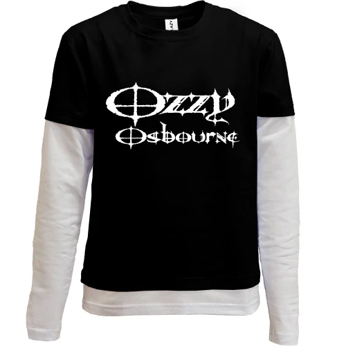 Комбинированный детский лонгслив, черный, Ozzy Osbourne