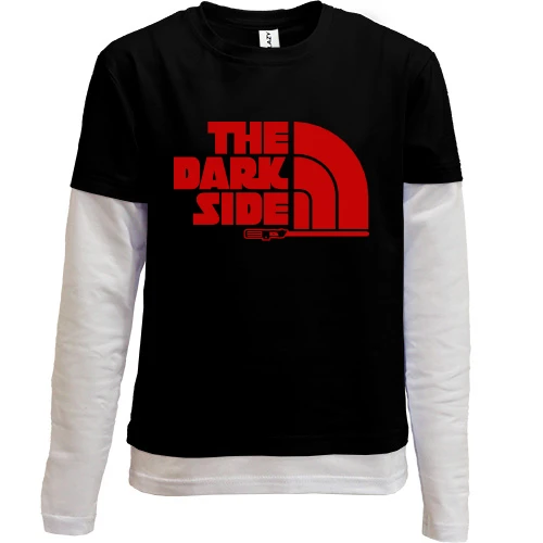 Комбинированный детский лонгслив, Черный, "The Dark Side"