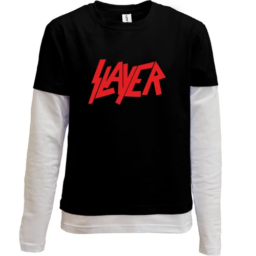 Комбинированный детский лонгслив, черный, Slayer