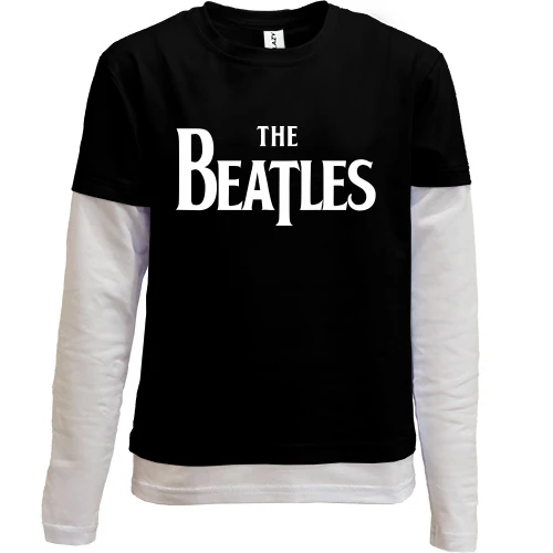 Комбинированный детский лонгслив, черный, The Beatles 2
