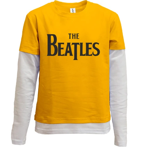 Комбинированный детский лонгслив, желтый, The Beatles