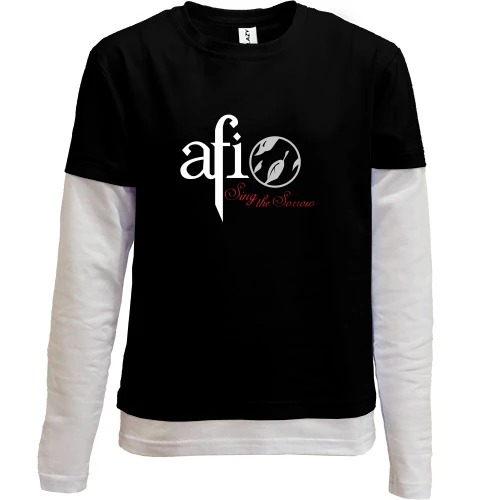 Комбинированный детский лонгслив, черный, AFI 2
