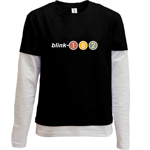 Комбинированный детский лонгслив, черный, Blink 182 2