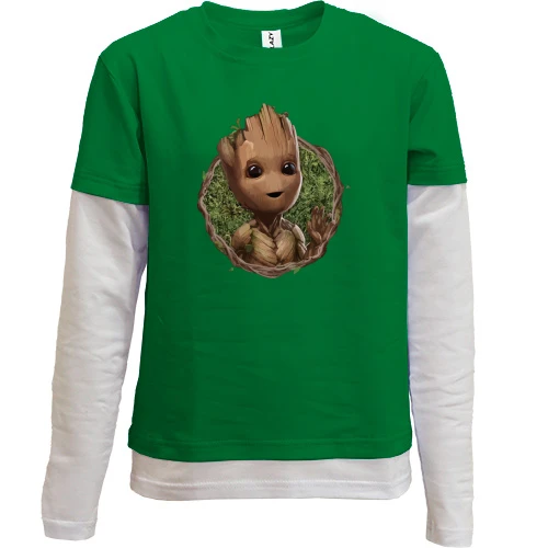 Комбінований дитячий лонгслів, Зелений, "Groot" (Вартові Галактики)