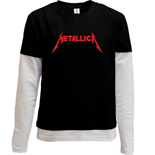 Комбинированный детский лонгслив, черный, Metallica 2