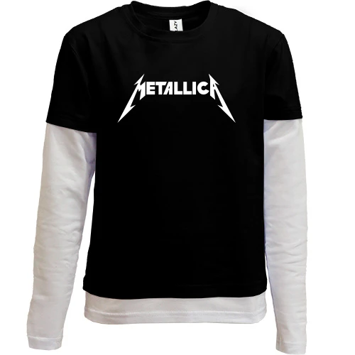 Комбинированный детский лонгслив, черный, Metallica