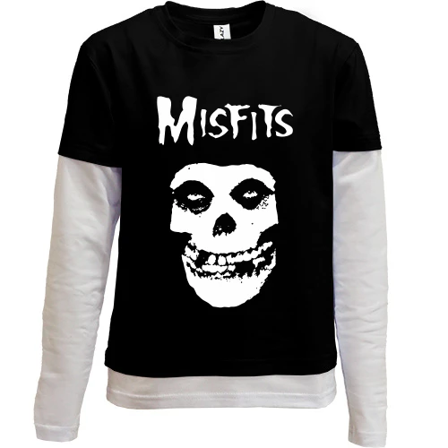 Комбинированный детский лонгслив, черный, Misfits 2