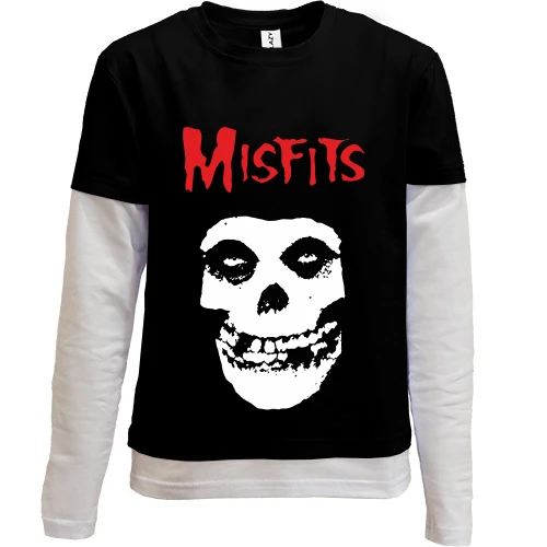 Комбинированный детский лонгслив, черный, Misfits