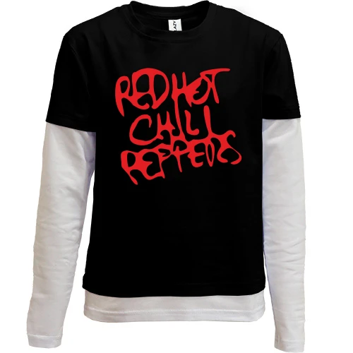 Комбінований дитячий лонгслів, чорний, Red Hot Chili Peppers 2