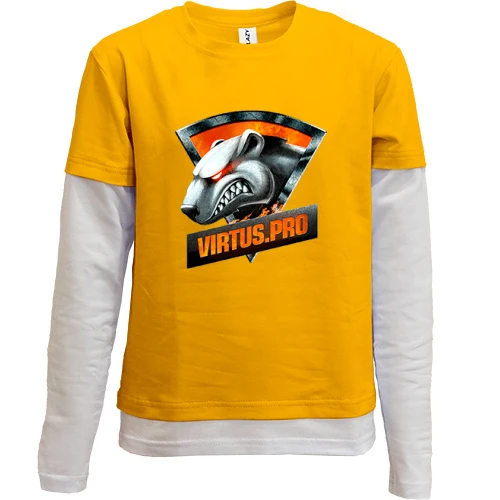 Комбинированный детский лонгслив, желтый, Virtus.pro HD