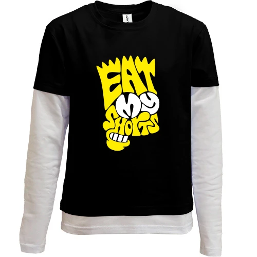 Комбинированный детский лонгслив Eat my shirts в виде Симпсона