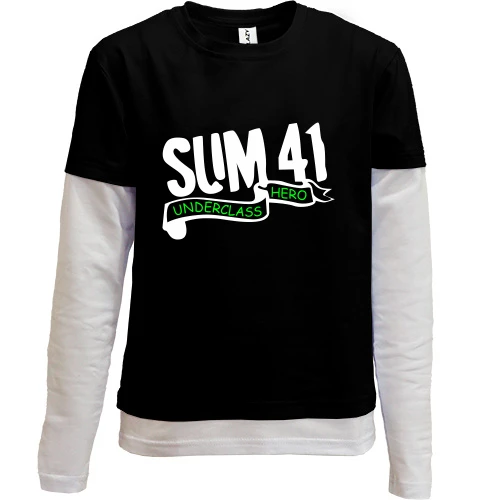 Комбинированный детский лонгслив, черный, Sum 41 (2)