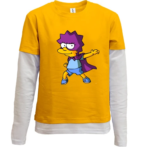 Комбинированный детский лонгслив Batgirl Simpson