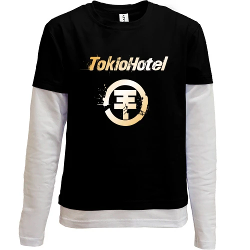 Комбинированный детский лонгслив, черный, Tokio Hotel 2