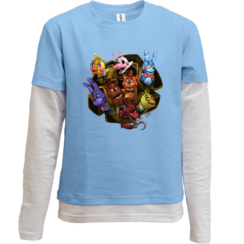 Комбинированный детский лонгслив, синий, Five Nights at Freddy’s (2)