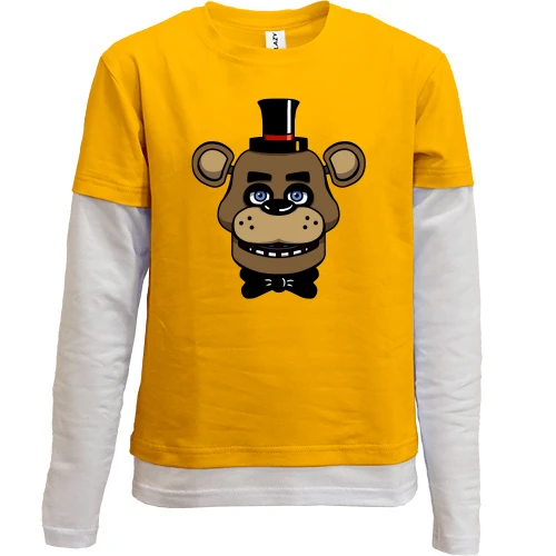 Комбинированный детский лонгслив, желтый, Freddy FNAF