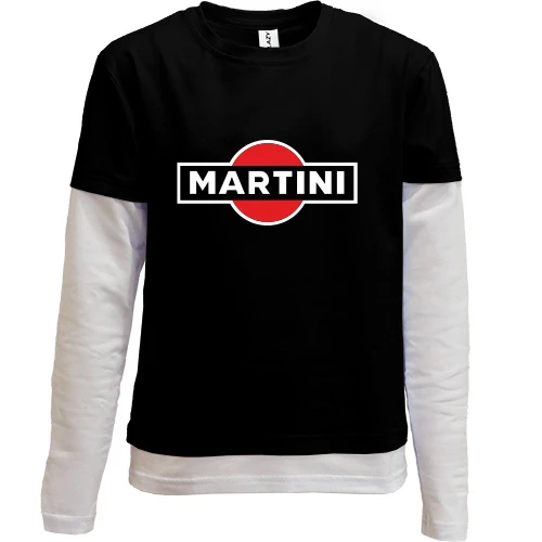 Комбинированный детский лонгслив, черный, Martini