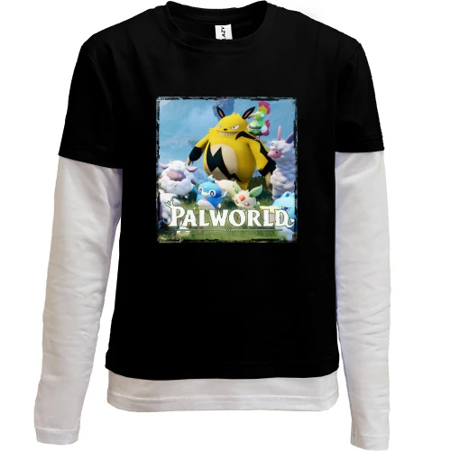 Комбинированный детский лонгслив, черный, Palworld палы