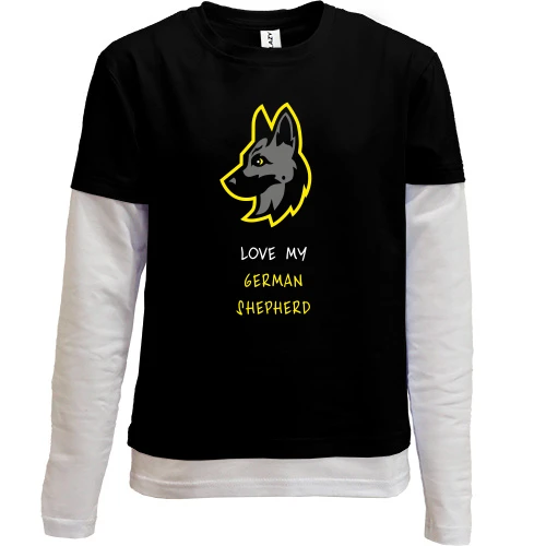 Комбинированный детский лонгслив Love My German Shepherd