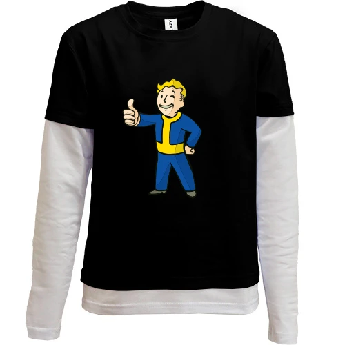 Комбинированный детский лонгслив, черный, fallout boy