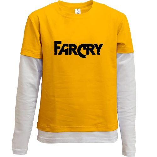 Комбинированный детский лонгслив, желтый, Far Cry лого