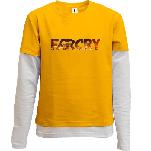 Комбинированный детский лонгслив, желтый, с цветным лого Far Cry