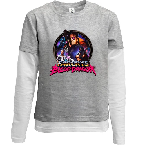 Комбинированный детский лонгслив, серый, Far Cry Blood Dragon