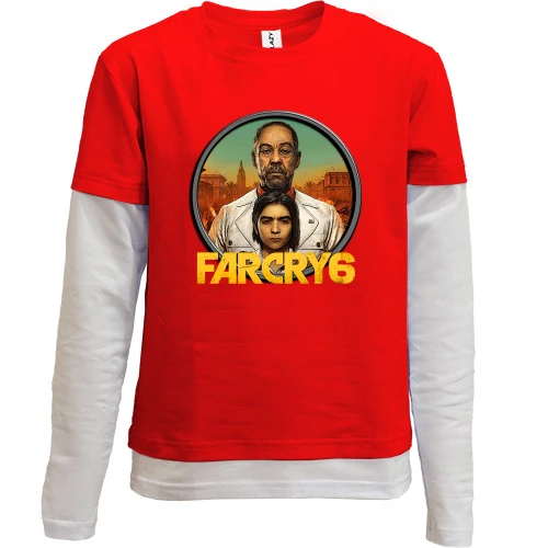 Комбинированный детский лонгслив, красный, Far Cry 6