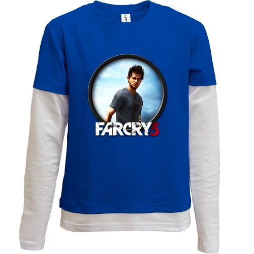 Комбинированный детский лонгслив, синий, Far Cry 3 Man