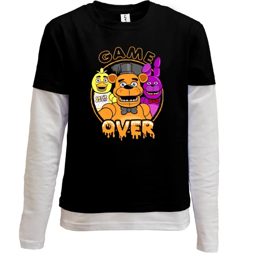 Комбинированный детский лонгслив, черный, Five Nights at Freddy’s Game Over (2)
