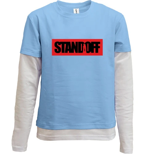 Комбинированный детский лонгслив, синий, Standoff Red