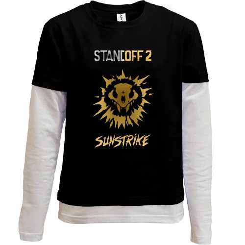 Комбинированный детский лонгслив, Черный, Standoff Gold