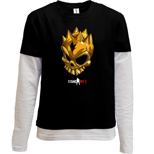 Комбинированный детский лонгслив, черный, STANDOFF 2 Gold Skull