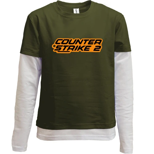 Комбинированный детский лонгслив, черный, Counter Strike 2